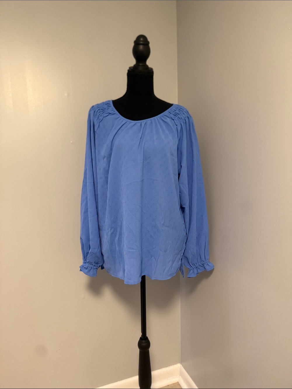 Jessica Simpson Cornflower Blue Peasant Blouse